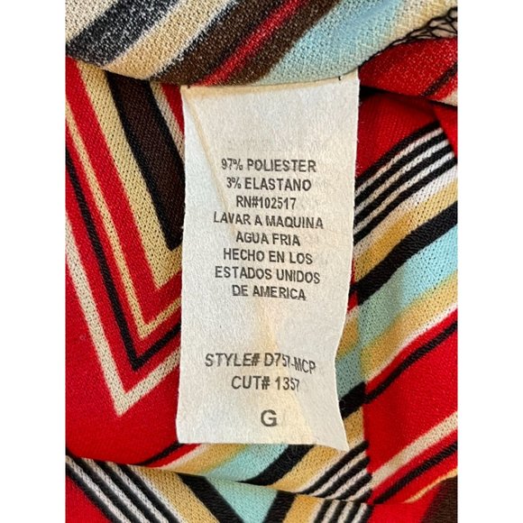 Soprano Womens Sheath Dress Deep V Neck Chevron Sleeveless Red Blue Size Large - Picture 5 of 5